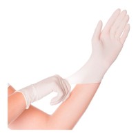LUVA LATEX BRANCO C/PÓ SKIN (100unid)